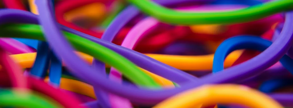 Multicoloured rubber bands