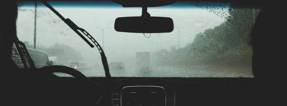 Rain on a car windscreen
