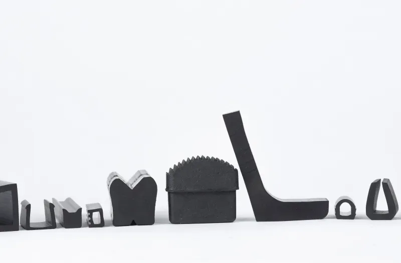 We design and supply all sizes of rubber extrusion profiles, such as round rubber extrusions, square, rectangular, d-section, l-extrusions, p seals, square-u, t-profiles, tube sections, angle extrusions and many more.